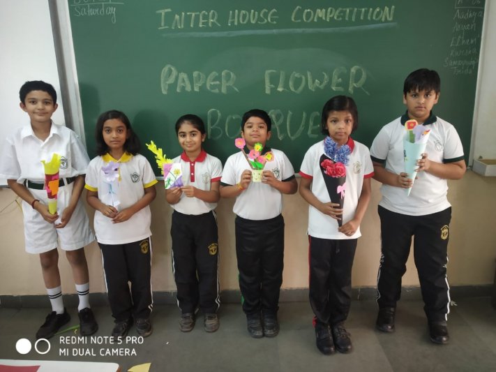 House Competition Class 5 Paper Flower Bouquet 